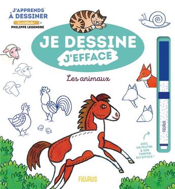 Couverture du livre « J'apprends à dessiner les animaux » de Philippe Legendre aux éditions Fleurus