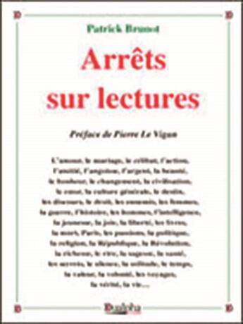 Couverture du livre « Arrêts sur lectures » de Patrick Brunot aux éditions Dualpha