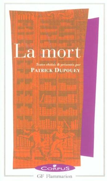 Couverture du livre « La mort » de Patrick Dupouey aux éditions Flammarion