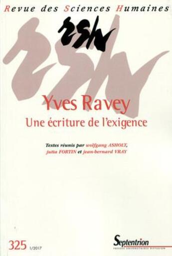 Couverture du livre « Yves ravey une ecriture de l exigence » de Asholt/Fortin/Vray aux éditions Pu Du Septentrion