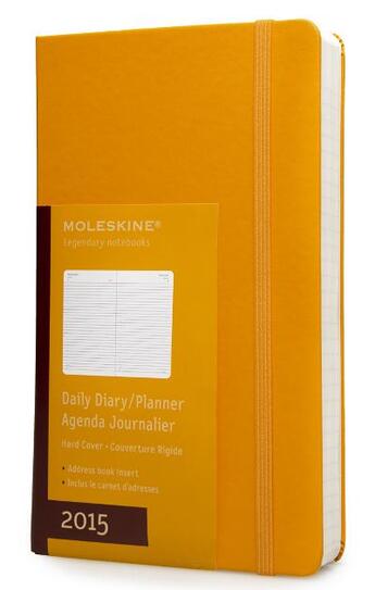 Couverture du livre « Agenda journalier 2015 grand format jaune couverture rigide » de Moleskine aux éditions Moleskine Papet