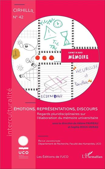 Couverture du livre « Émotions, représentations, discours ; regards pluridisciplinaires sur l'élaboration du mémoire universiaire » de  aux éditions L'harmattan