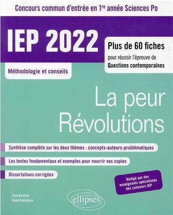Couverture du livre « Concours commun IEP 2022 : 1re année ; nouveau thème / révolutions » de Rene Rampnoux aux éditions Ellipses