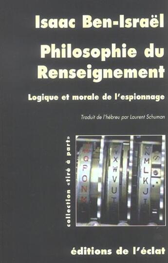 Couverture du livre « Philosophie du renseignement » de Ben-Isra L/Isaac aux éditions Eclat