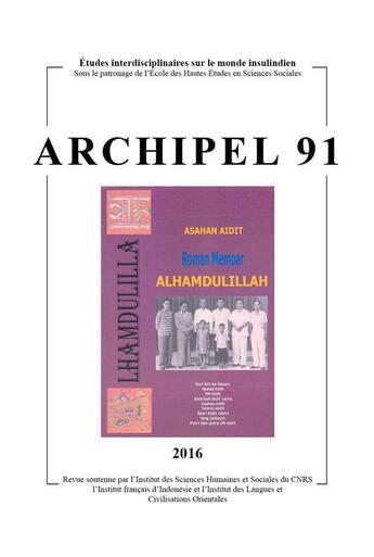 Couverture du livre « Archipel, n 91/2016 » de Auteurs Divers aux éditions Maison Des Sciences De L'homme
