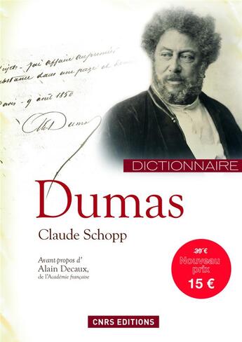 Couverture du livre « Dumas ; dictionnaire » de Claude Schopp aux éditions Cnrs