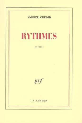 Couverture du livre « Rythmes » de Andree Chedid aux éditions Gallimard