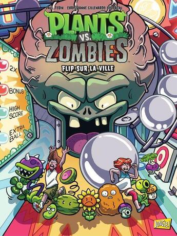 Couverture du livre « Plants vs zombies Tome 17 : flip sur la ville » de Paul Tobin et Christianne Gillenardo-Goudreau aux éditions Jungle