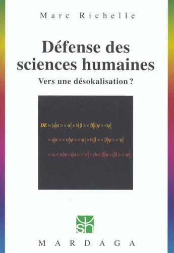 Couverture du livre « Defense des sciences humaines 223 » de Richelle aux éditions Mardaga Pierre