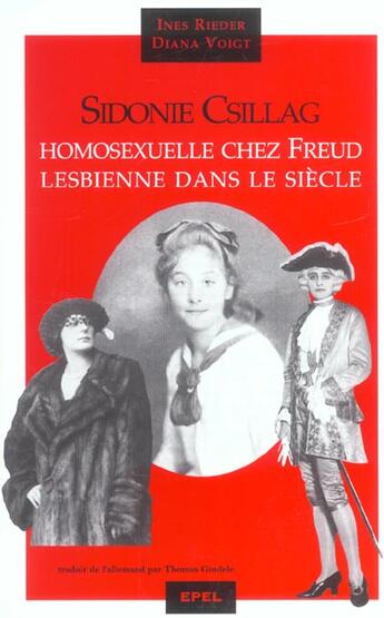 Couverture du livre « Sidonie csillag, homosexuelle chez freud » de Voigt/Rieder aux éditions Epel