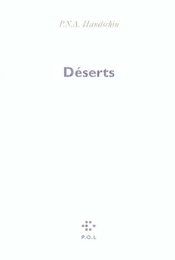 Couverture du livre « Deserts » de P.N.A. Handschin aux éditions P.o.l