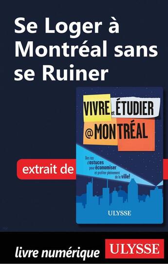 Couverture du livre « Se Loger à Montréal sans se Ruiner » de Jean-Francois Vinet aux éditions Ulysse