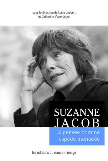 Couverture du livre « Suzanne jacob - la pensee comme espece menacee » de Lucie Joubert aux éditions Remue Menage