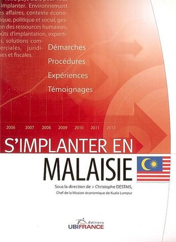 Couverture du livre « S'implanter en malaisie » de Mission Economique D aux éditions Ubifrance