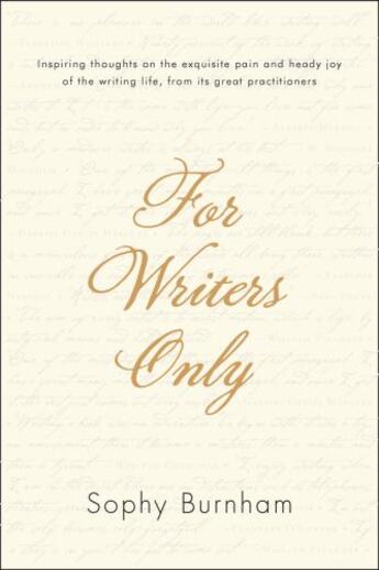 Couverture du livre « For Writers Only » de Burnham Sophy aux éditions Penguin Group Us