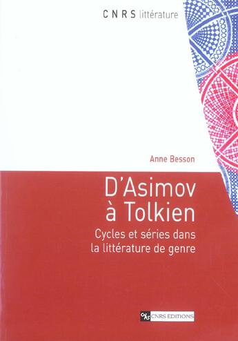 Couverture du livre « D'Asimov à Tolkien » de Anne Besson aux éditions Cnrs