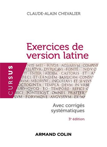 Couverture du livre « Exercices de version latine » de Claude-Alain Chevallier aux éditions Armand Colin