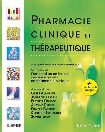 Couverture du livre « Pharmacie clinique et thérapeutique » de  aux éditions Elsevier-masson