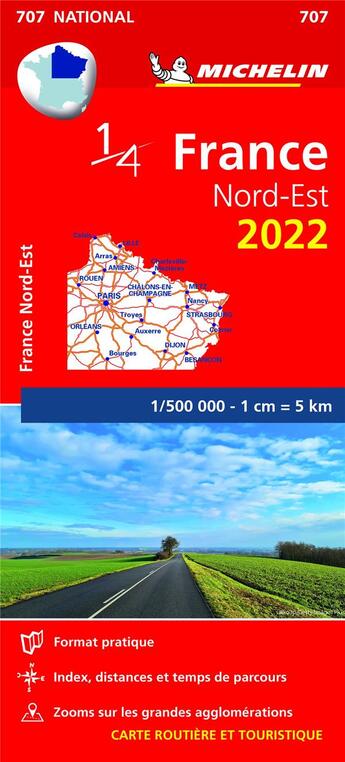 Couverture du livre « France nord-est 2022 » de Collectif Michelin aux éditions Michelin