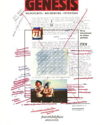 Couverture du livre « GENESIS N.3 ; manuscrits, recherche, invention » de Genesis aux éditions Nouvelles Editions Jm Place