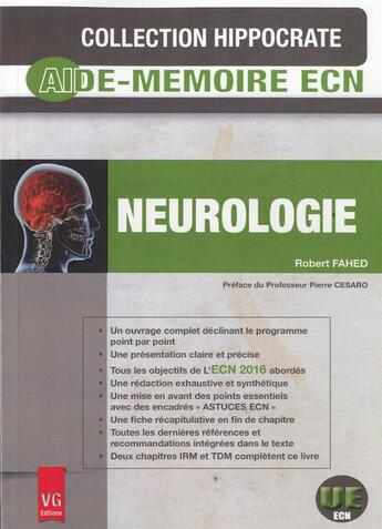 Couverture du livre « Collection hippocrate aide memoire neurologie » de Fahed R. aux éditions Vernazobres Grego