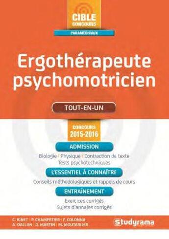 Couverture du livre « Ergothérapeute-psychomotricien (5e édition) » de  aux éditions Studyrama