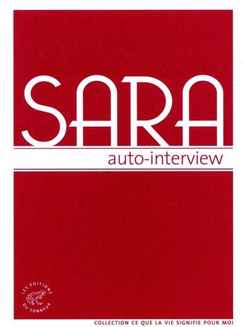 Couverture du livre « Auto-interview » de Sara aux éditions Editions Du Sonneur