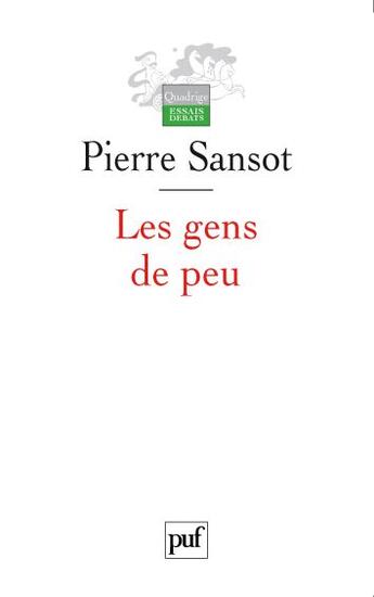 Couverture du livre « Les gens de peu (2e édition) » de Pierre Sansot aux éditions Puf