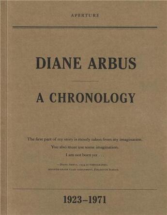 Couverture du livre « Diane arbus - a chronology » de Diane Arbus aux éditions Aperture