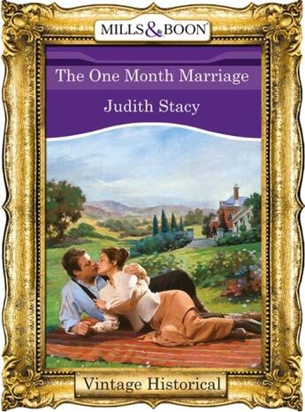Couverture du livre « The One Month Marriage (Mills & Boon Historical) » de Stacy Judith aux éditions Mills & Boon Series