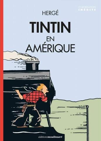 Couverture du livre « Herge - tintin en amerique colorise - locomotive » de Herge aux éditions Moulinsart Belgique