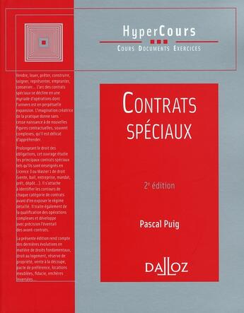 Couverture du livre « Contrats spéciaux (2e édition) » de Pascal Puig aux éditions Dalloz