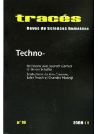 Couverture du livre « TRACES N.16 ; techno- » de  aux éditions Ens Lyon