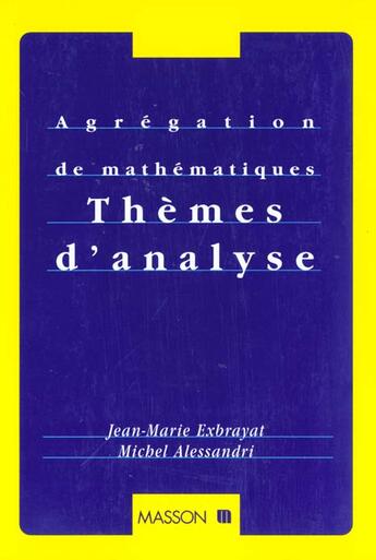 Couverture du livre « Themes D'Analyse » de Exbrayat et Allessandri aux éditions Elsevier-masson