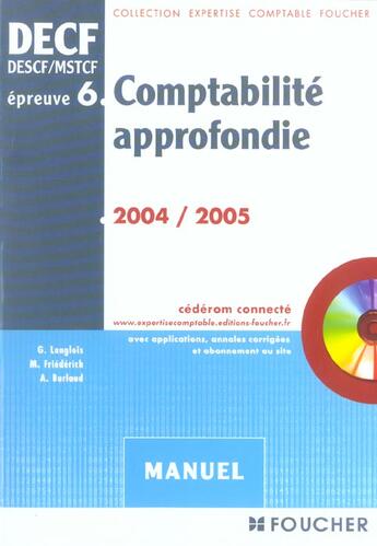 Couverture du livre « Comptabilite approfondie, epreuve 6 (édition 2004/2005) » de G Langlois aux éditions Foucher