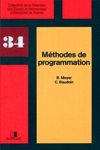 Couverture du livre « Methodes de programmation » de Meyer B aux éditions Edf