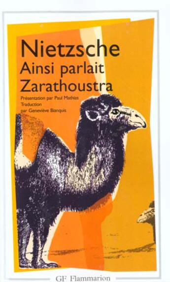 Couverture du livre « Ainsi parlait zarathoustra » de Friedrich Nietzsche aux éditions Flammarion
