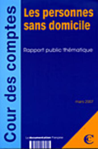 Couverture du livre « Les personnes sans domicile » de  aux éditions Documentation Francaise