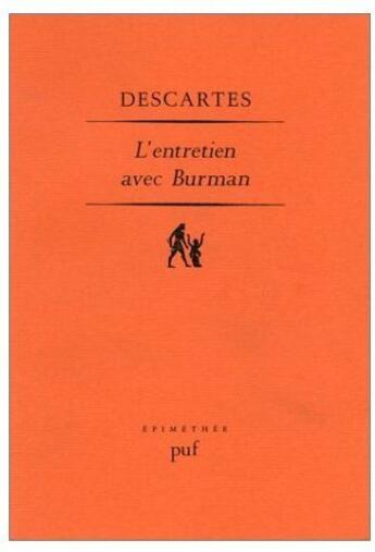 Couverture du livre « L'entretien avec Burman » de Rene Descartes aux éditions Puf