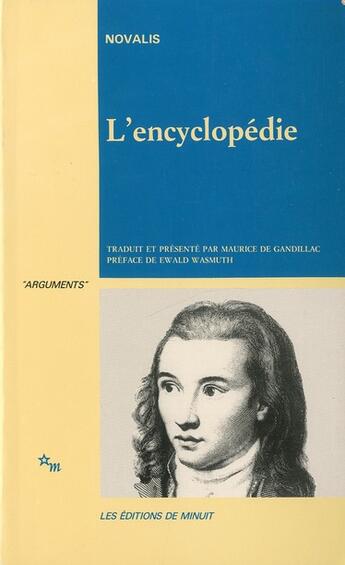 Couverture du livre « Encyclopedie » de Novalis aux éditions Minuit