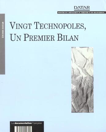 Couverture du livre « Vingt Techno.Prem.Bilan » de Datar aux éditions Documentation Francaise