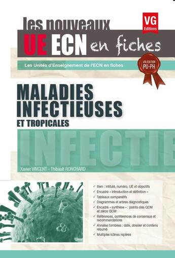 Couverture du livre « Ue ecn en fiches maladies infectieuses edition 2017 » de Vincent Xavier aux éditions Vernazobres Grego