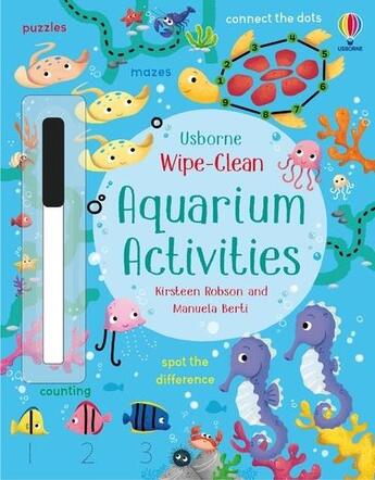 Couverture du livre « Wipe-clean : aquarium activitiés » de Jessica Greenwell et Manuela Berti aux éditions Usborne