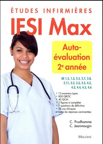 Couverture du livre « Ifsi max auto-evaluation 2eme annee » de Jeanmougin/Prudhomme aux éditions Maloine