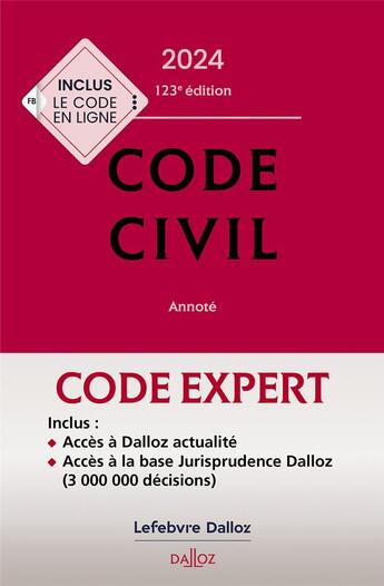 Couverture du livre « Code civil (édition 2024) » de Xavier Henry et Pascal Ancel et Guy Venandet aux éditions Dalloz