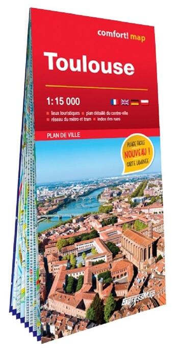 Couverture du livre « Toulouse 1/15.000 (carte grand format laminee - plan de ville) » de  aux éditions Expressmap