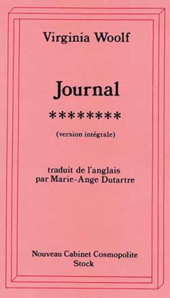 Couverture du livre « Journal T.8 » de Virginia Woolf aux éditions Stock