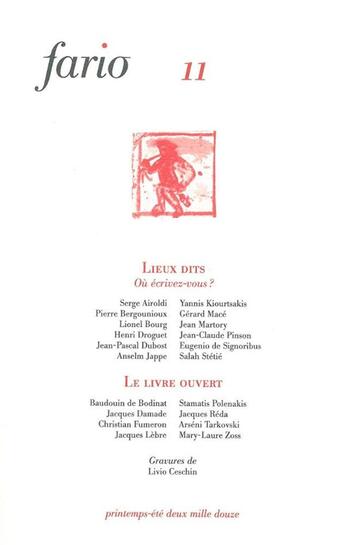 Couverture du livre « REVUE FARIO n.11 » de  aux éditions Fario
