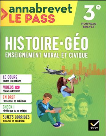 Couverture du livre « Histoire-geographie emc 3e brevet 2018 » de Marielle Chevallier aux éditions Hatier