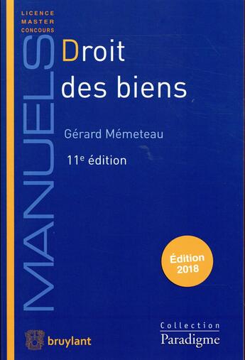 Couverture du livre « Droit des biens » de Gerard Memeteau aux éditions Bruylant